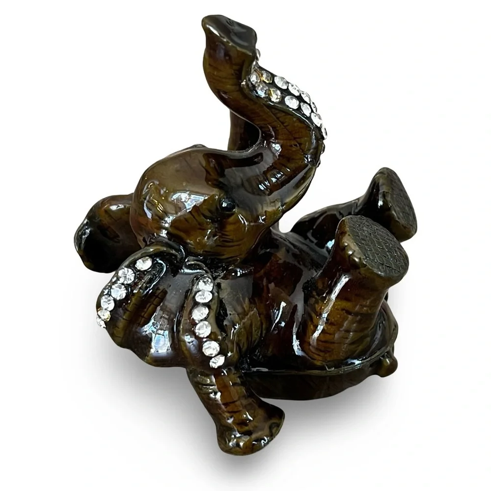 Baby Elephant Crystal Trinket Box